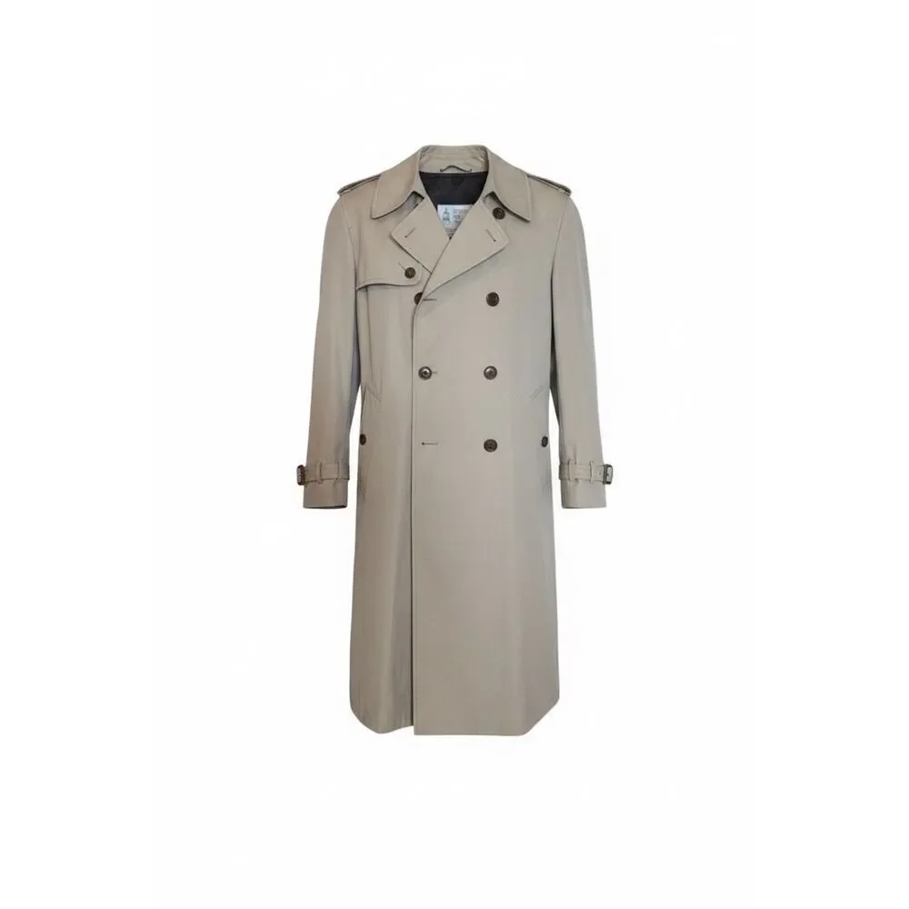 London Fog Double-Breasted‎ Vented Trench Coat with Removable Liner Tan Size 40